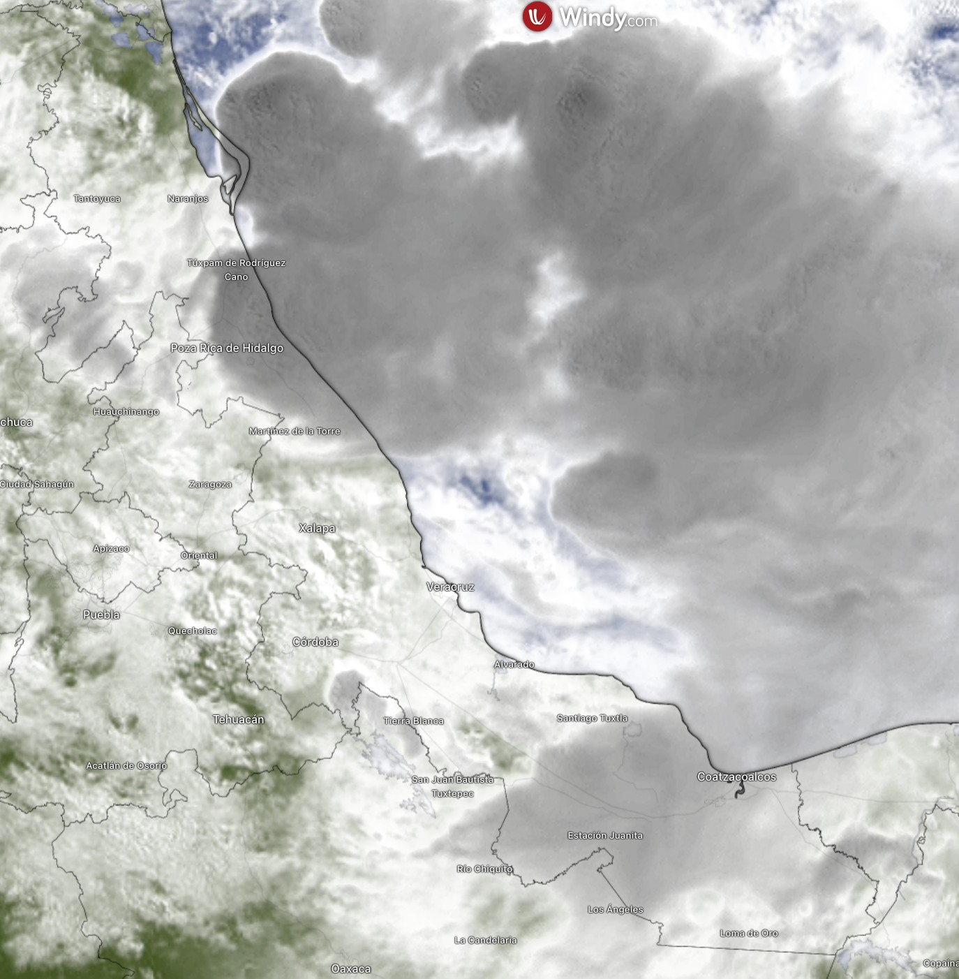 Lunes nublado, lluvia moderada a fuerte, nieblas y neblinas en Veracruz