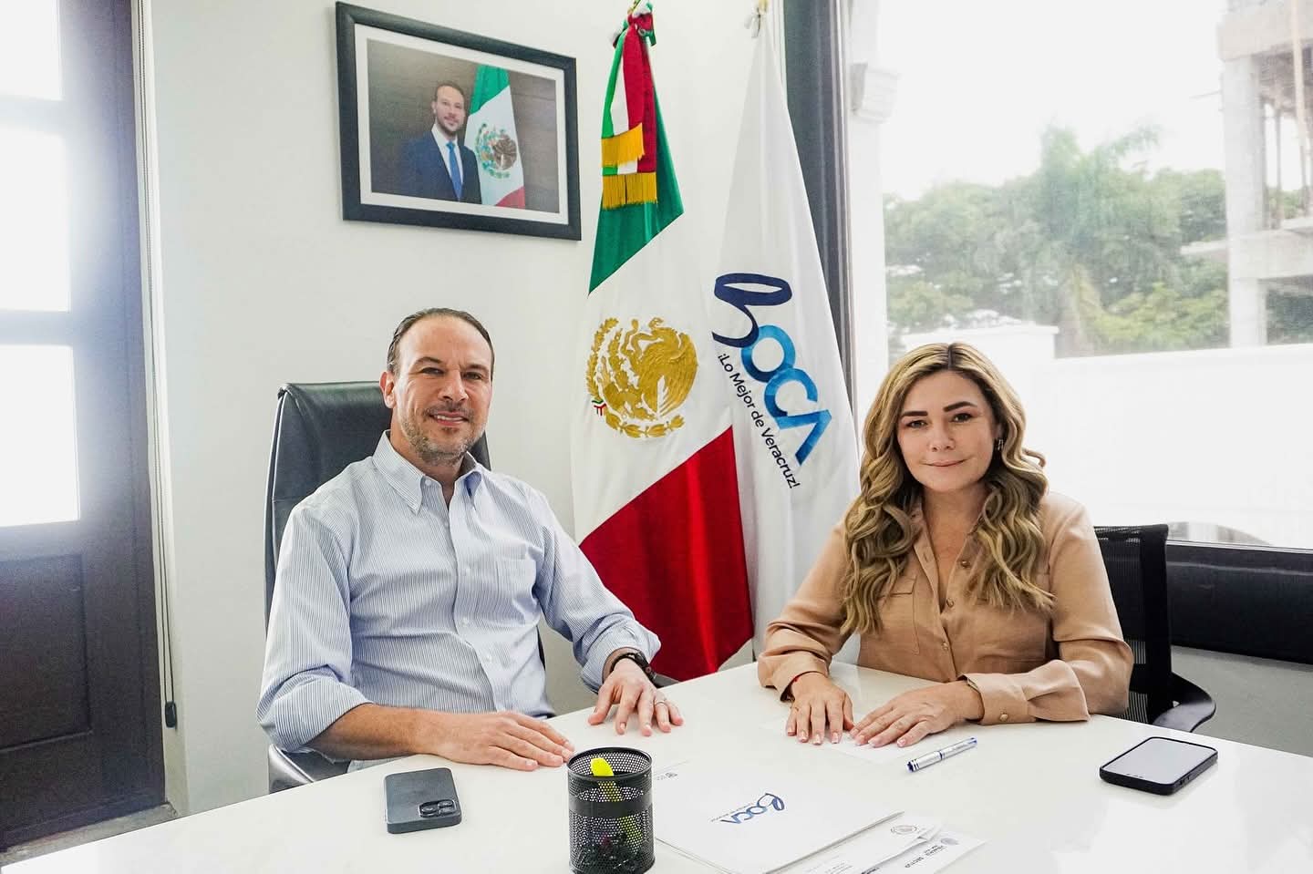 Unánue y Maryjose se reúnen para dialogar sobre el proceso de entrega-recepción en Boca del Río