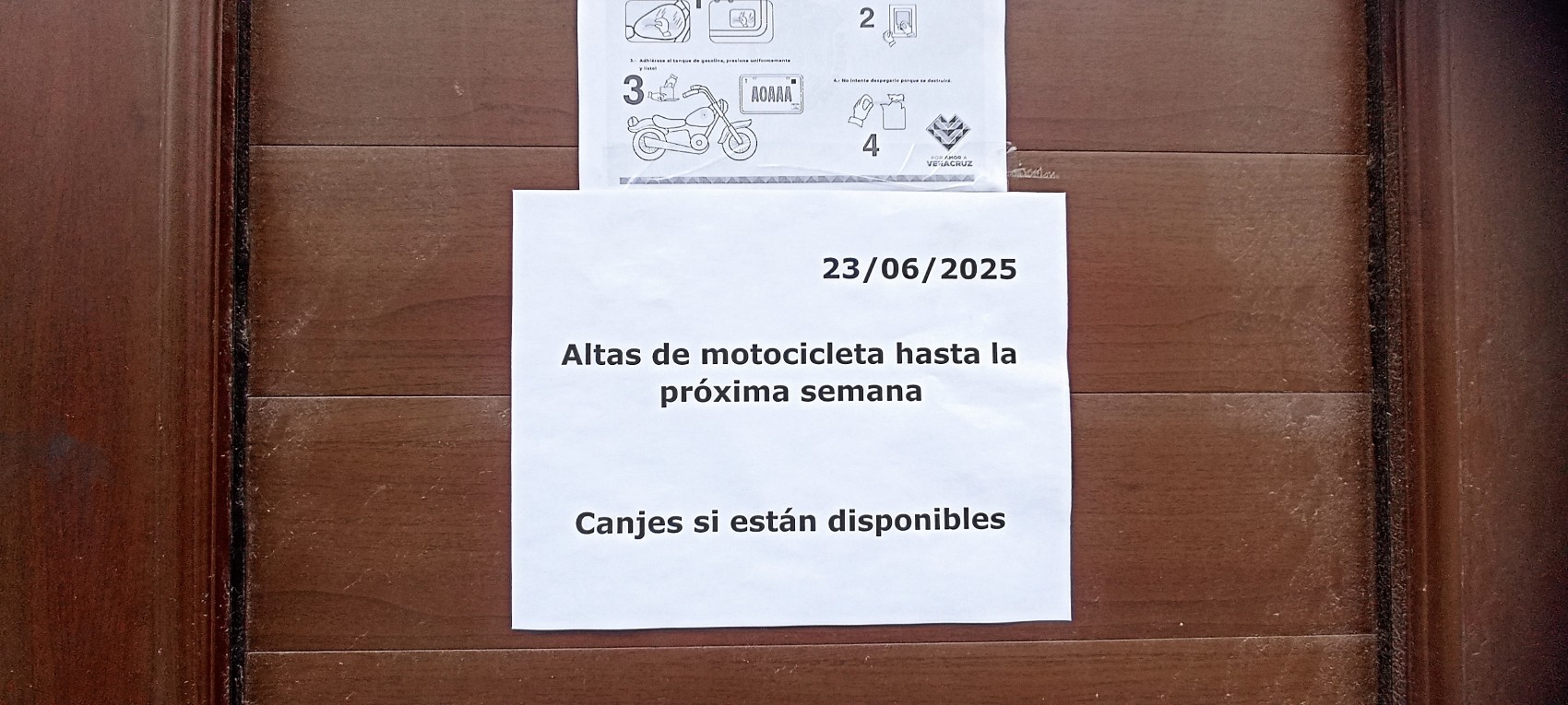 Inicia el canje de placas para motos en Veracruz puerto; posponen las altas hasta la semana próxima