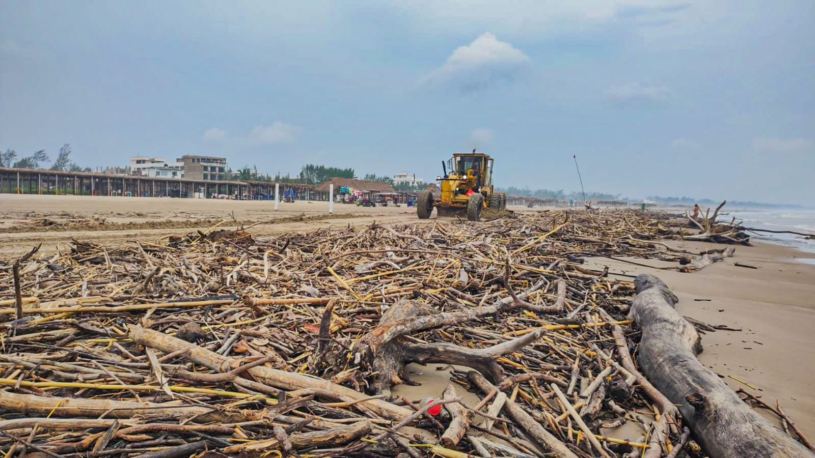 Palizada tras lluvias impacta en playas de Tuxpan