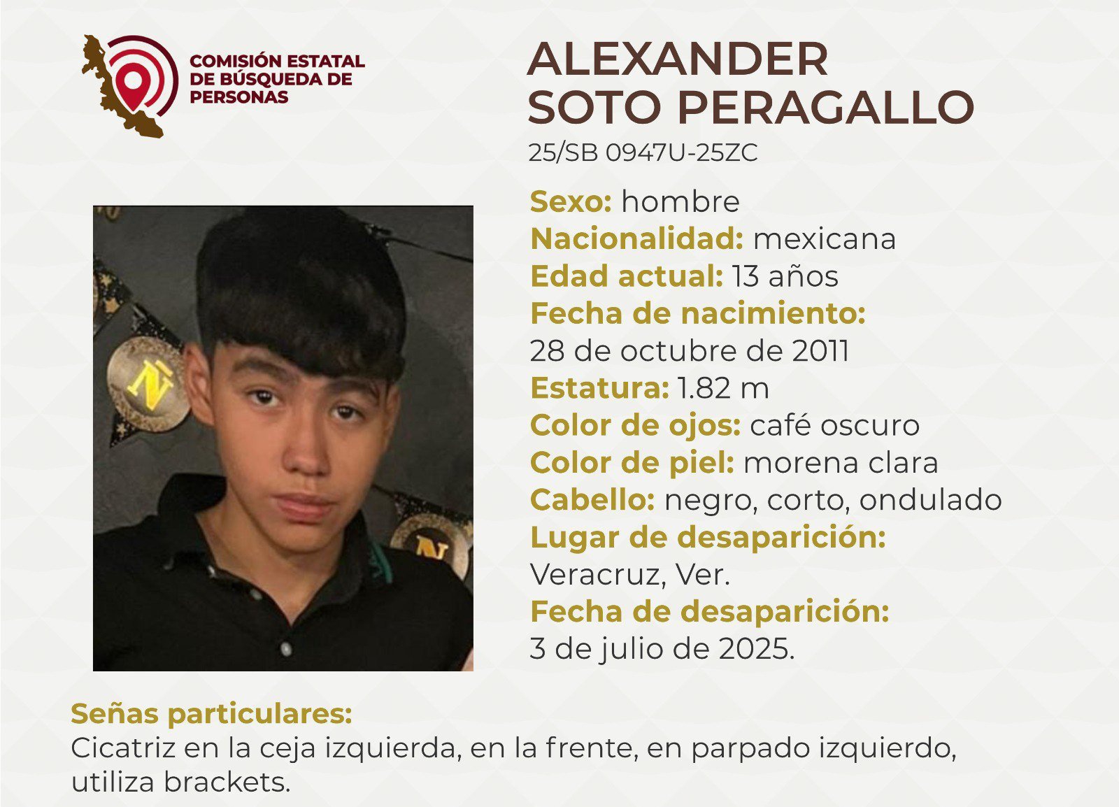 Reportan la desaparición de un menor de edad en la ciudad de Veracruz