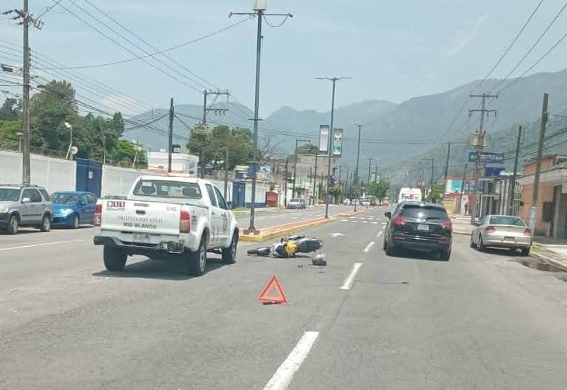 Dos motociclistas lesionados en accidentes ocurridos en Río Blanco y Huiloapan