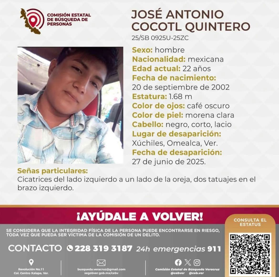 Familiares de José Antonio Cocotl, joven desaparecido, exigen a FGE peritaje de taxi y sábana de llamadas