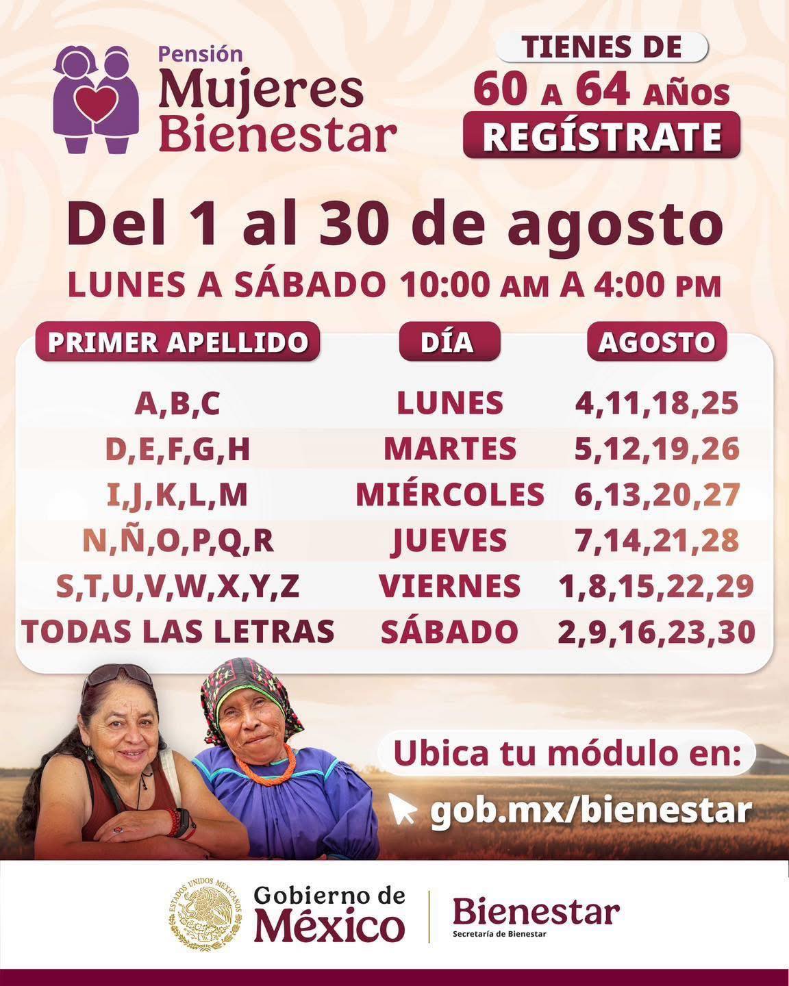 Registro a pensión para mujeres de 60 a 64 años inicia el 1 de agosto; consulta fechas y requisitos