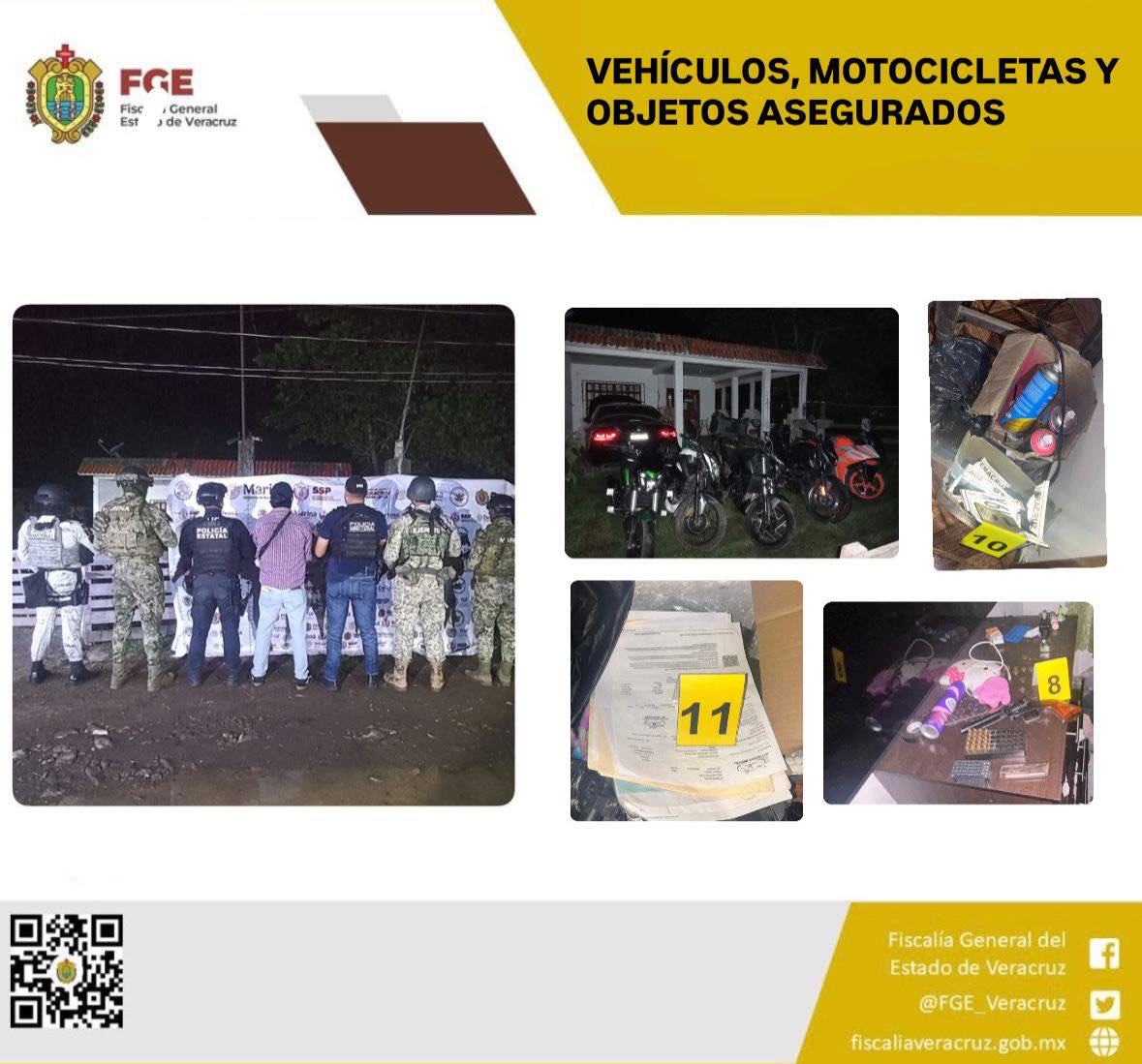 Cateo en Jamapa: aseguran vehículos robados, arma y documentos alterados en la colonia Los Pinos