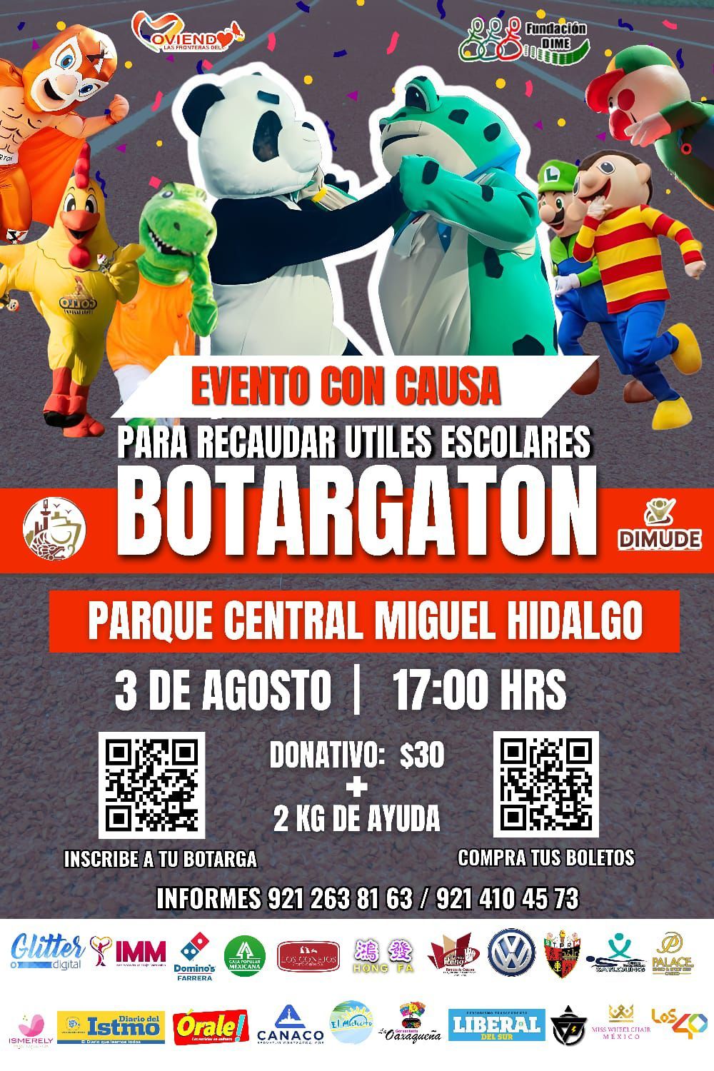 Invitan al Botargatón en Coatzacoalcos para recaudar útiles escolares el 3 de agosto