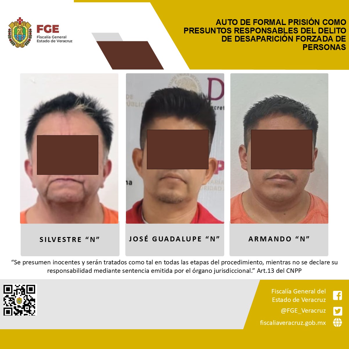 Auto de formal prisión contra exfuncionario de Duarte y dos más por desaparición forzada en Veracruz