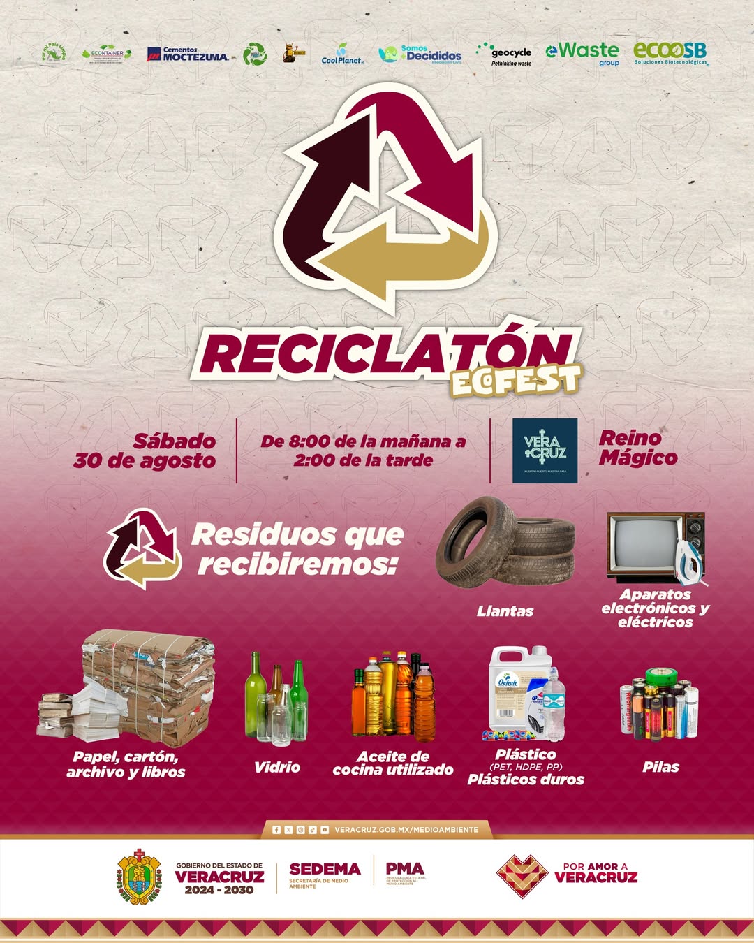 Reciclatón Ecofest se realizará el 30 de agosto en Veracruz