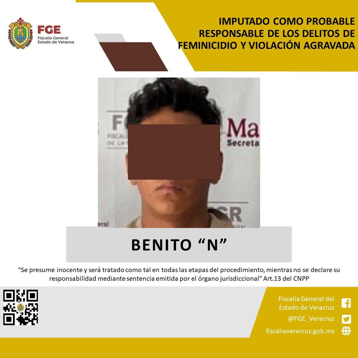 Imputan a Benito N por feminicidio y violación agravada de su abuela en Ixhuacán de los Reyes
