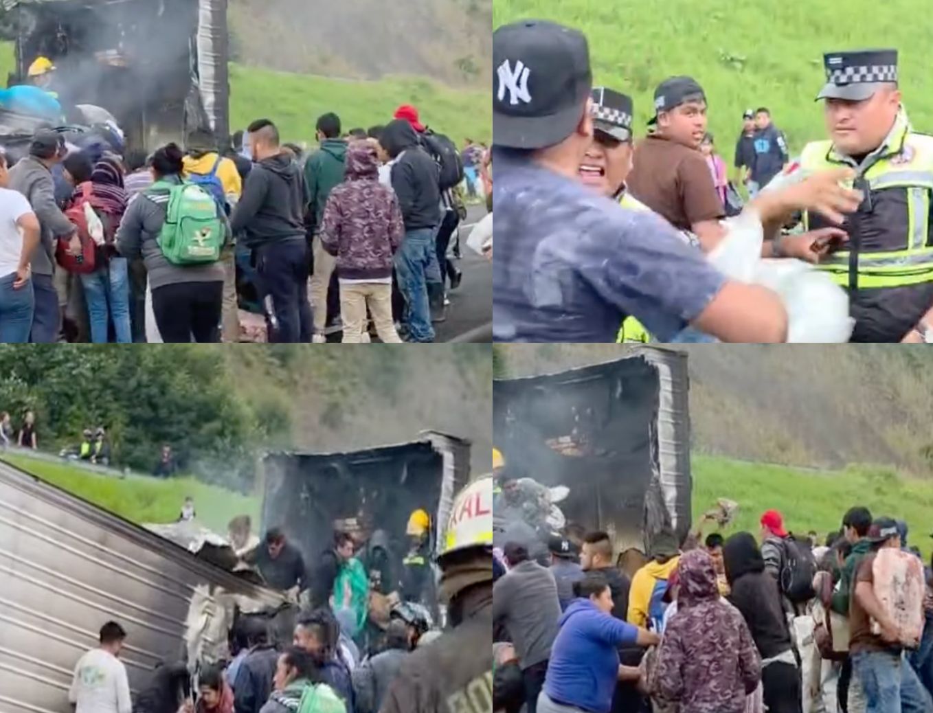 Confrontación tras incendio de tráiler en la carretera Xalapa-Perote
