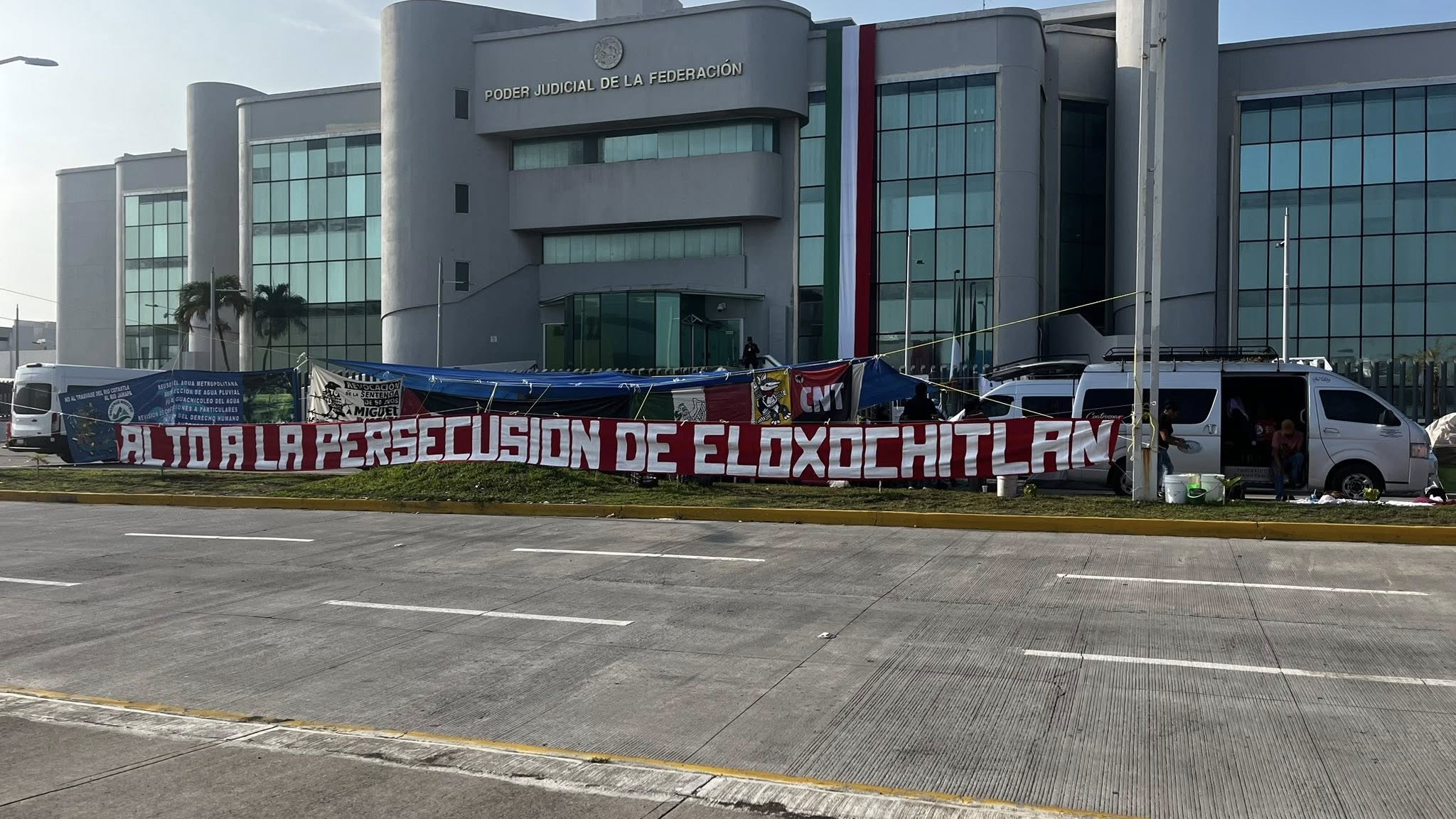 Plantón en Boca del Río contra criminalización de defensores mazatecos