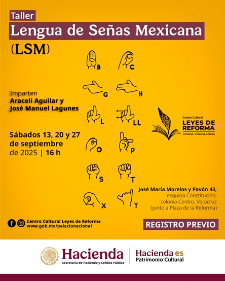 Centro Cultural Leyes de Reforma ofrece taller gratuito de Lengua de Señas