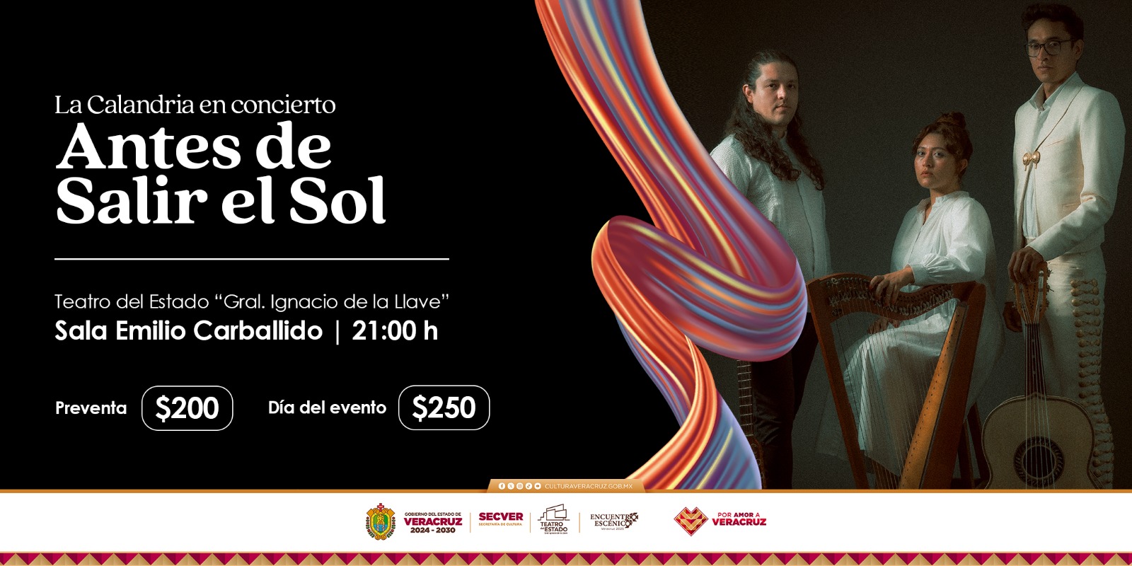 Por primera vez el grupo de son jarocho La Calandria se presenta en el Teatro del Estado