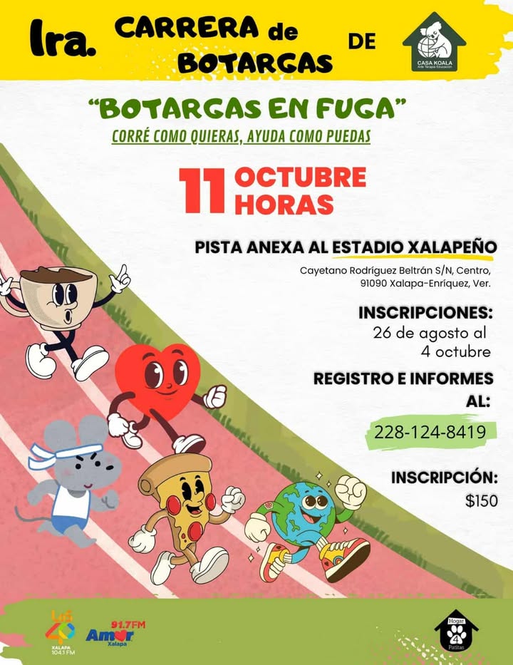 Carrera de botargas en apoyo de albergue para perros y gatos este 11 de octubre