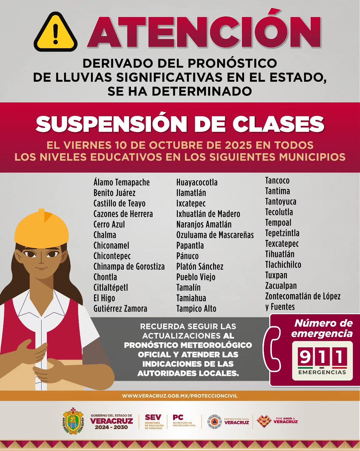 Este viernes se mantiene suspensión de clases en 39 municipios de la zona norte
