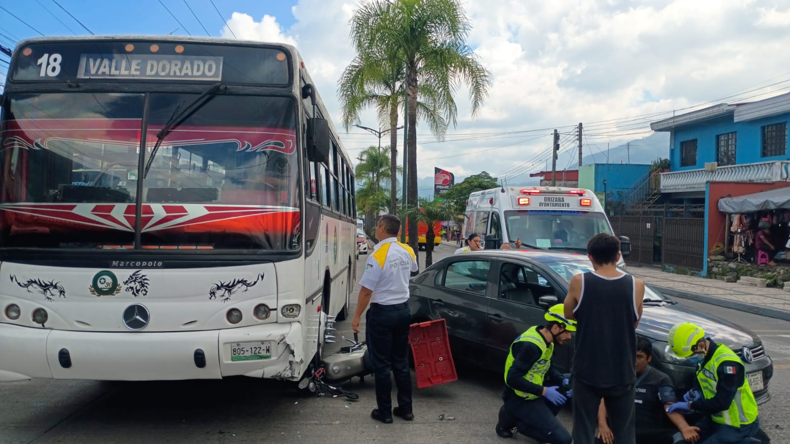 Carambola en la zona norte de Orizaba deja una persona lesionada