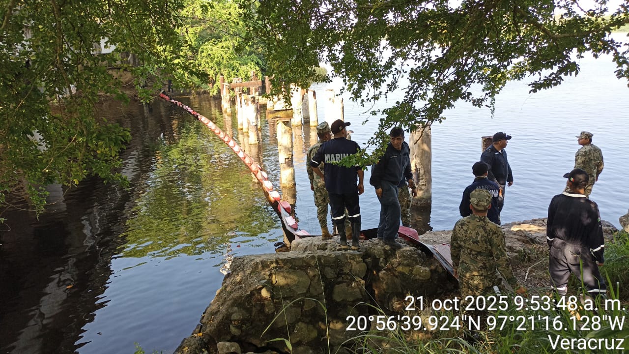 Se mantiene activo el Plan Regional de Contingencias por derrame de hidrocarburos en río Tuxpan