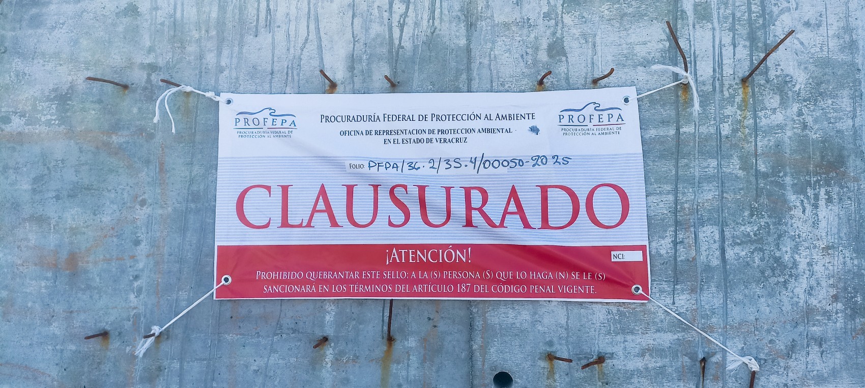 Profepa clausura obra en la playa El Destape de Boca del Río