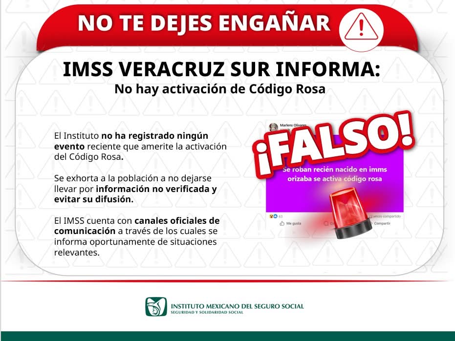 Falsa alarma de robo de bebé en el Hospital del IMSS Orizaba