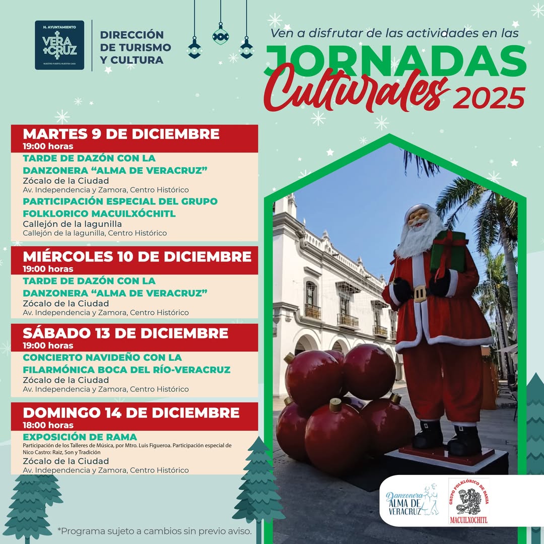 Veracruz anuncia Jornadas Culturales 2025 en el Centro Histórico