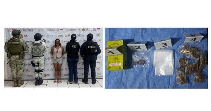 Detienen a una mujer con probable droga en un cateo en Veracruz puerto