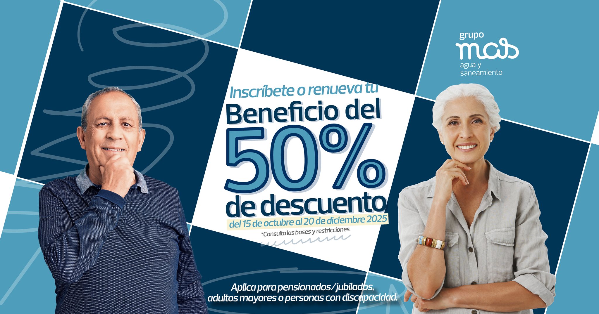 Grupo MAS: vence este 20 de diciembre el 50% de descuento en pago de agua 2026