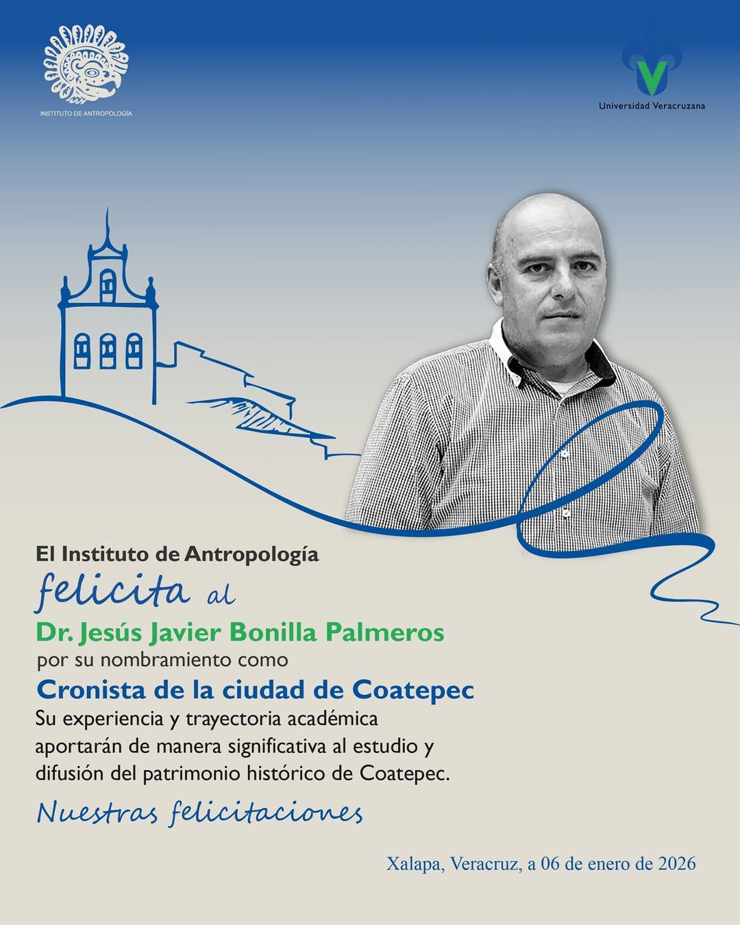 Cronista de Coatepec nombran a Jesús Javier Bonilla Palmeros