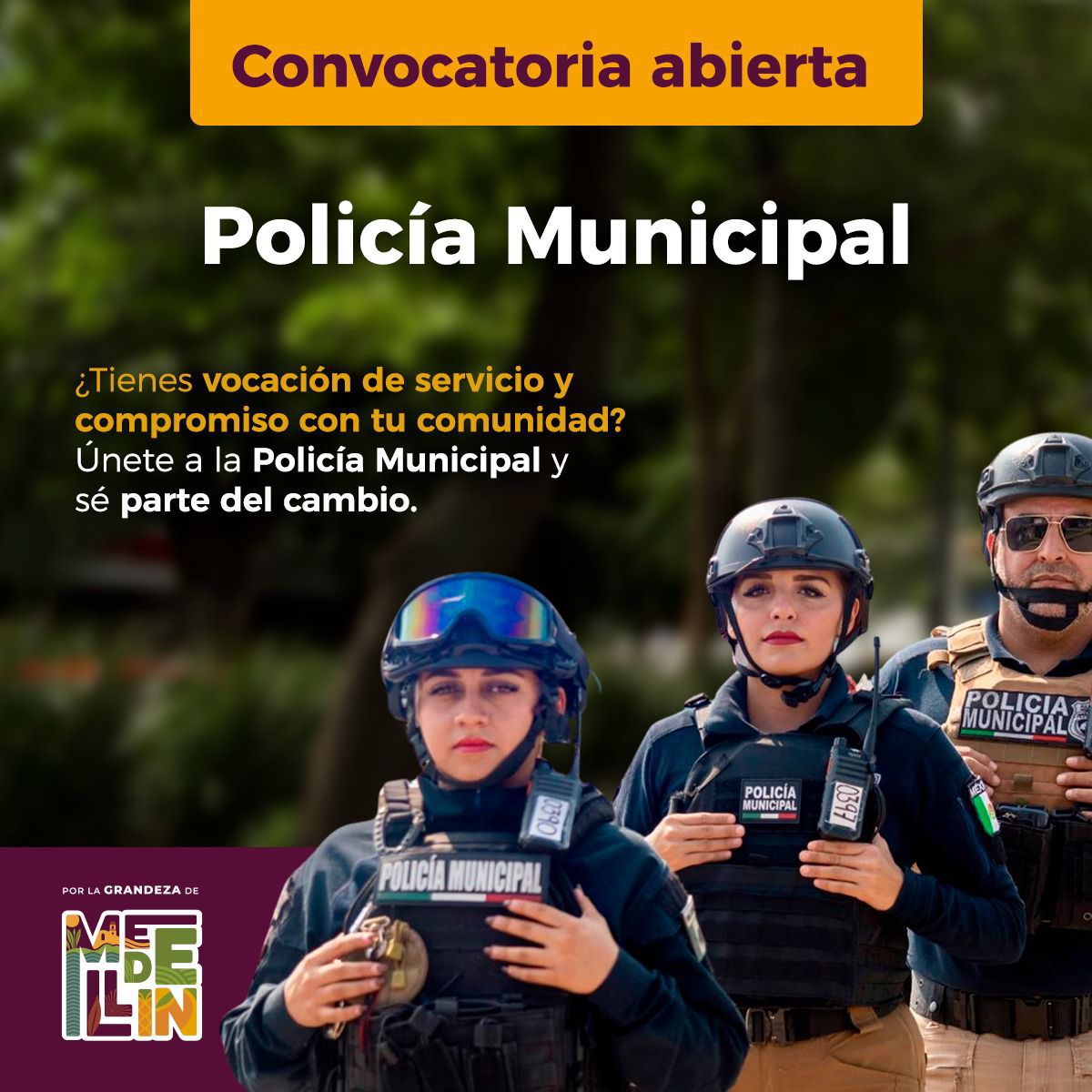 Abre convocatoria el ayuntamiento de Medellín de Bravo para integrarse a la Policía Municipal