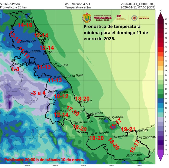 Frente frío 27 provoca fuerte lluvia en Los Tuxtlas esta noche de sábado
