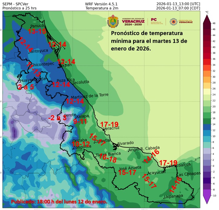 Lluvia, viento y ambiente frío seguirán en Veracruz esta semana