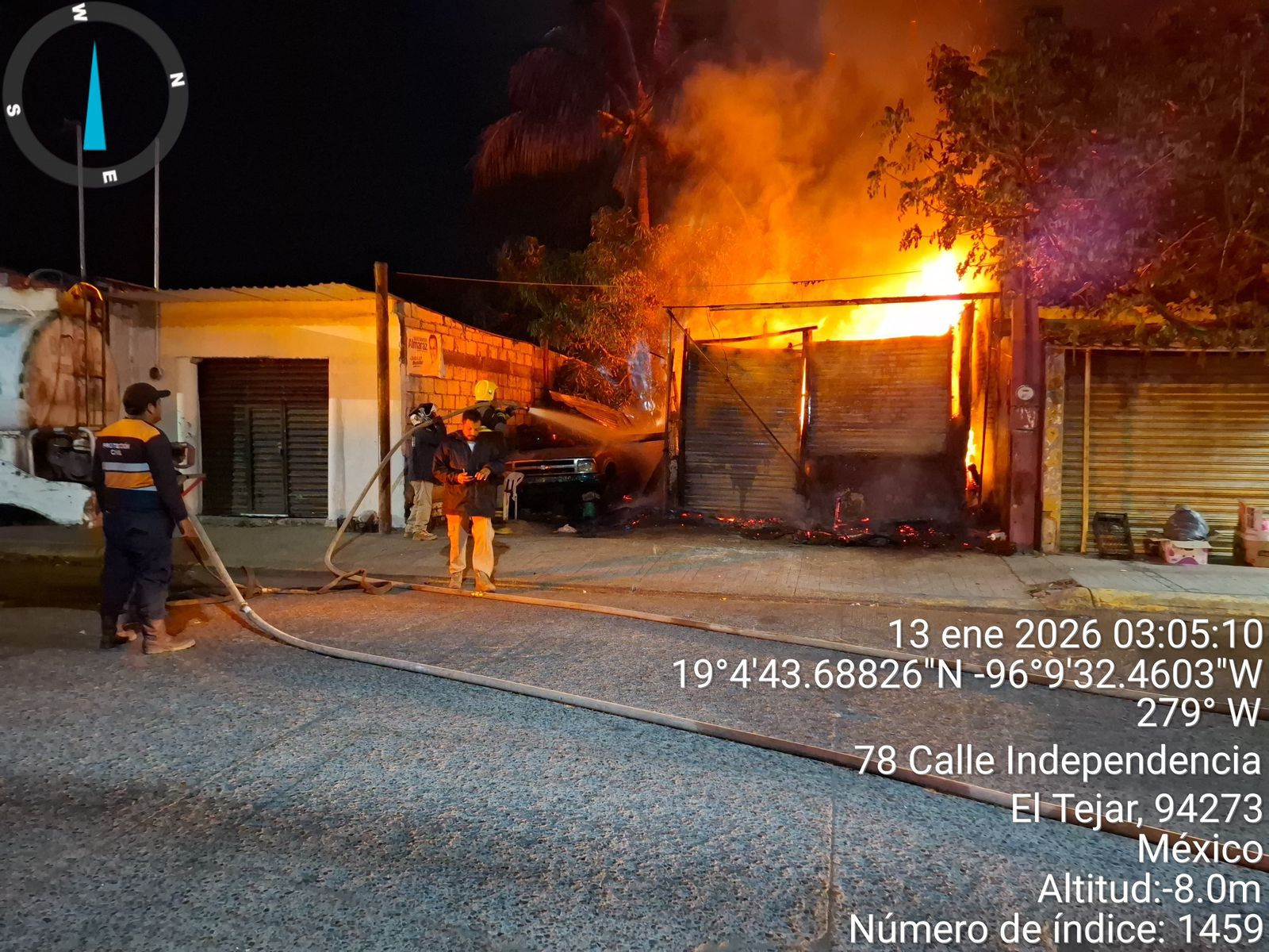 Atención oportuna de Protección Civil controla incendio en El Tejar