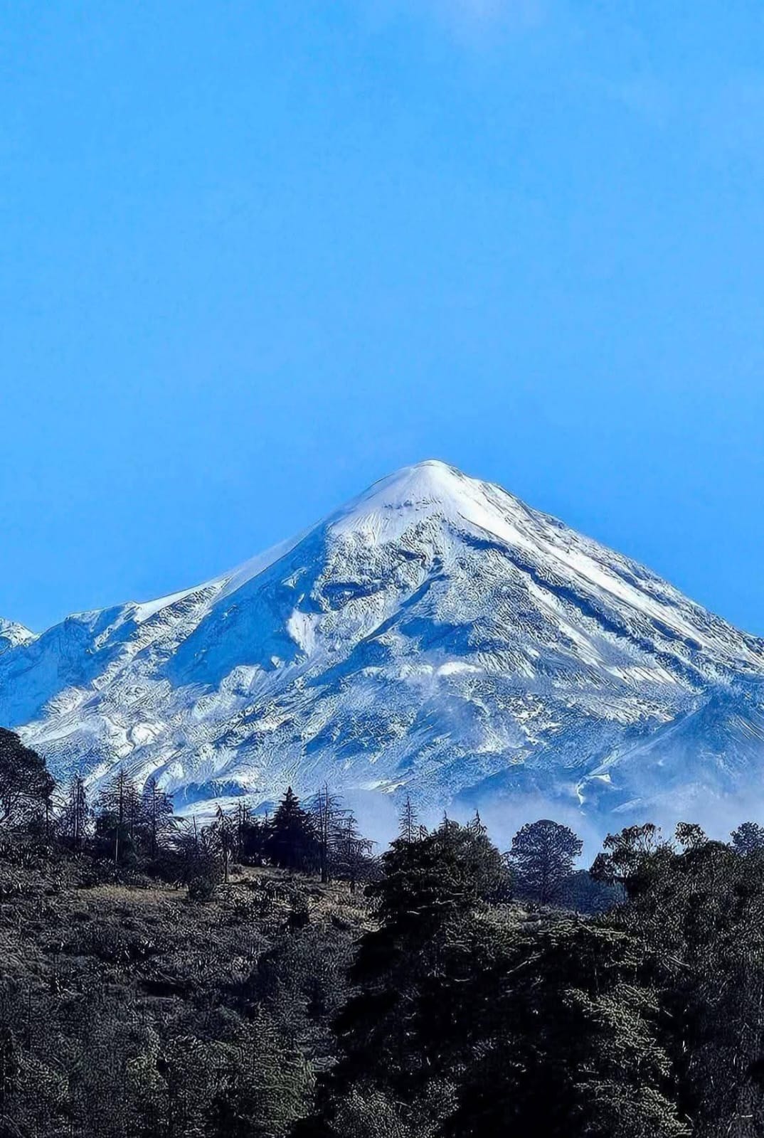 Frente frío 28 provoca heladas en faldas del Pico de Orizaba