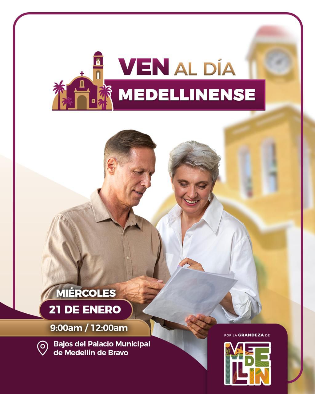 Invita el ayuntamiento de Medellín de Bravo a la ciudadanía al Día Medellinense