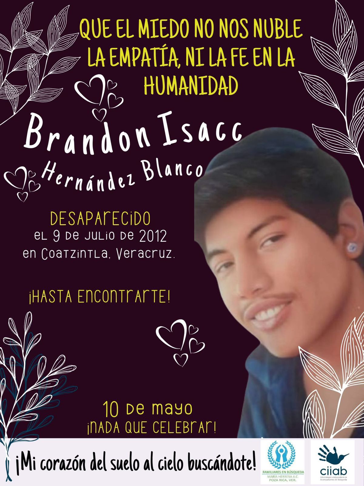 Brandon Isacc estuvo 14 años en una fosa común antes de ser devuelto a su familia