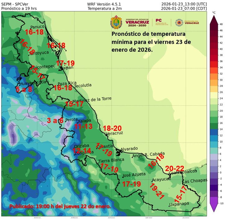Norte alcanzará rachas superiores a 95 km/hr el próximo lunes