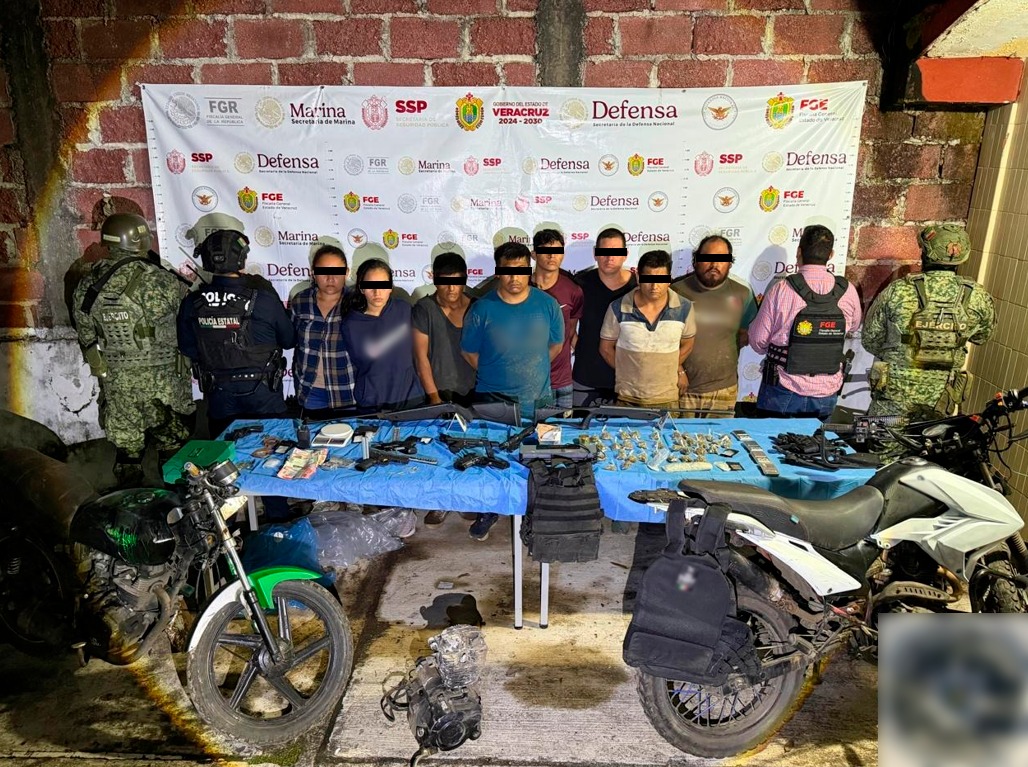 Detienen a ocho integrantes de una banda delincuencial en San Andrés Tuxtla