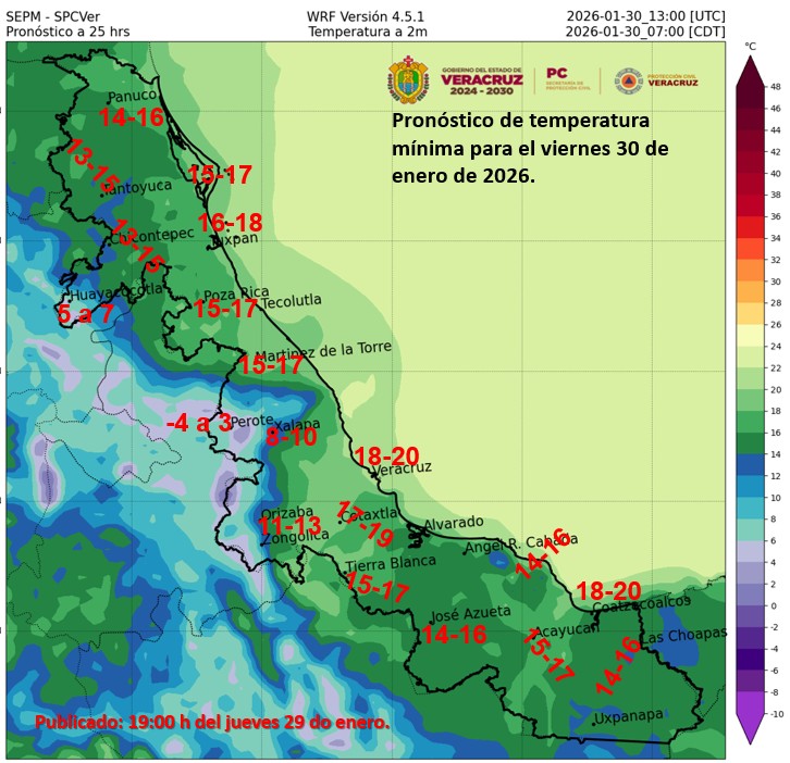 Frente frío 32 provocará lluvias, norte y descenso de temperatura a partir de este viernes en Veracruz