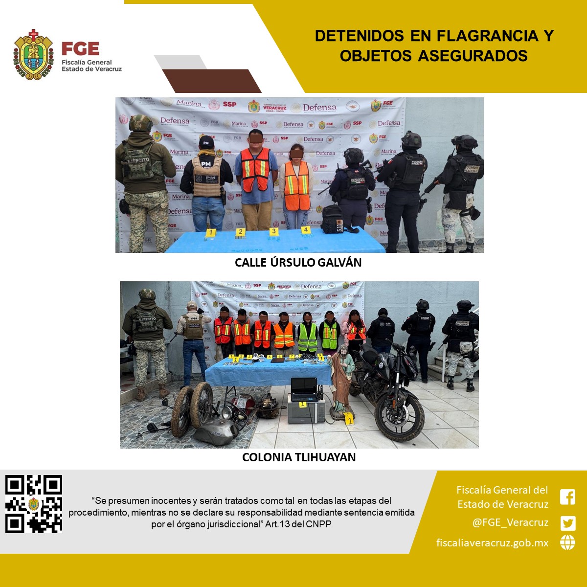 Cateo en Tlaltetela deja nueve detenidos por delitos contra la salud