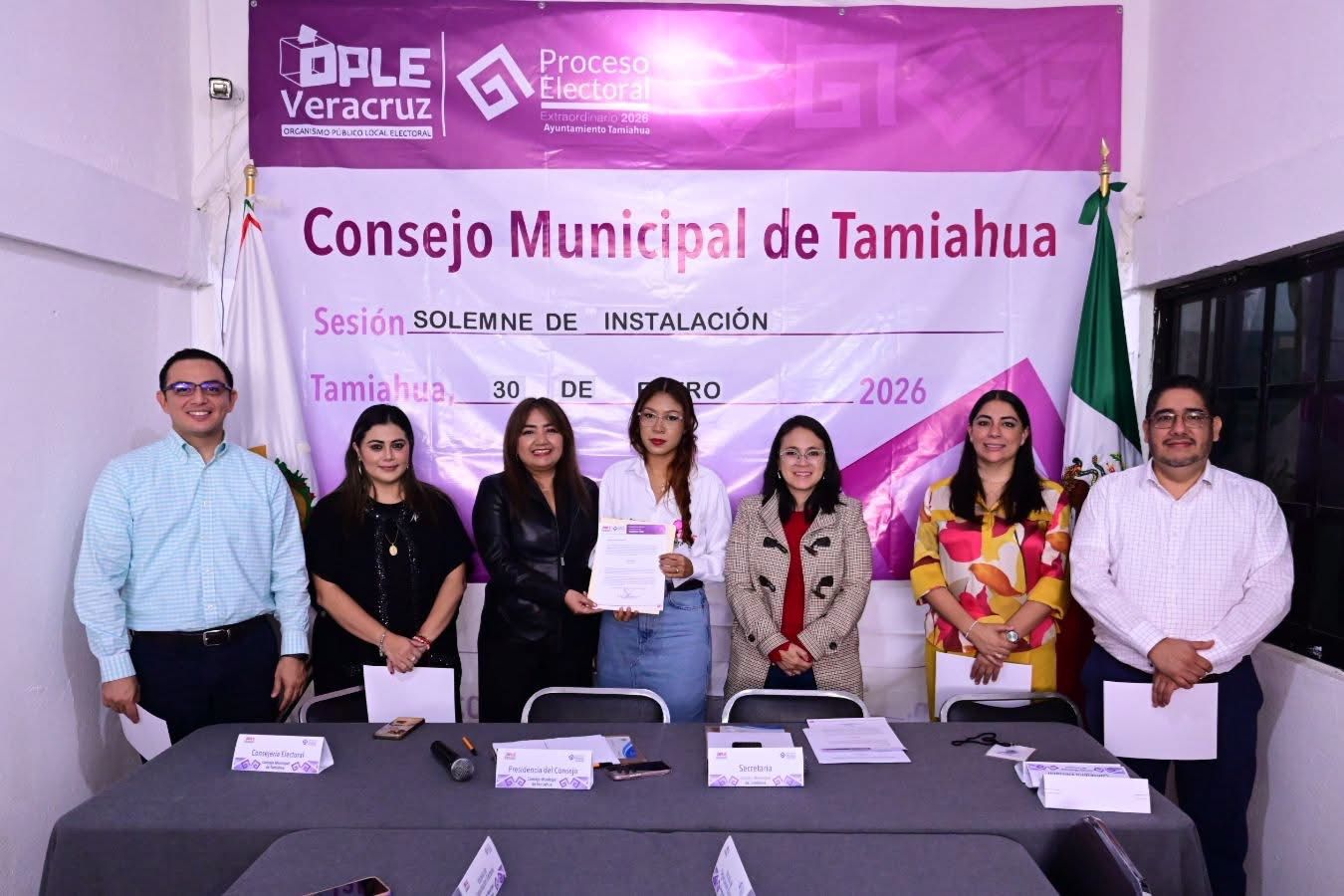 Instalan consejo municipal en Tamiahua para proceso electoral extraordinario 2026