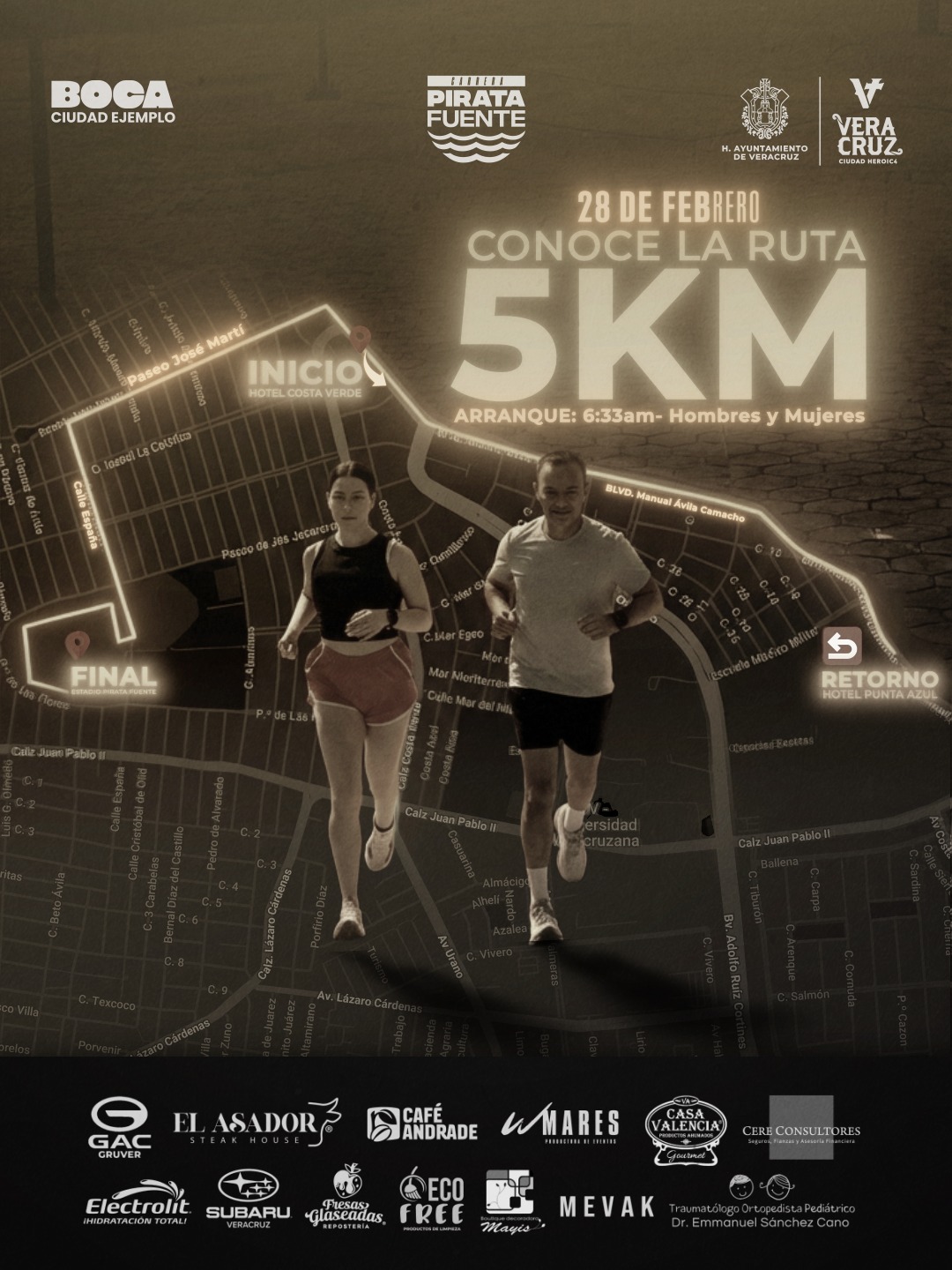 Revelan la ruta de la carrera Estadio Pirata Fuente, una experiencia única en Veracruz
