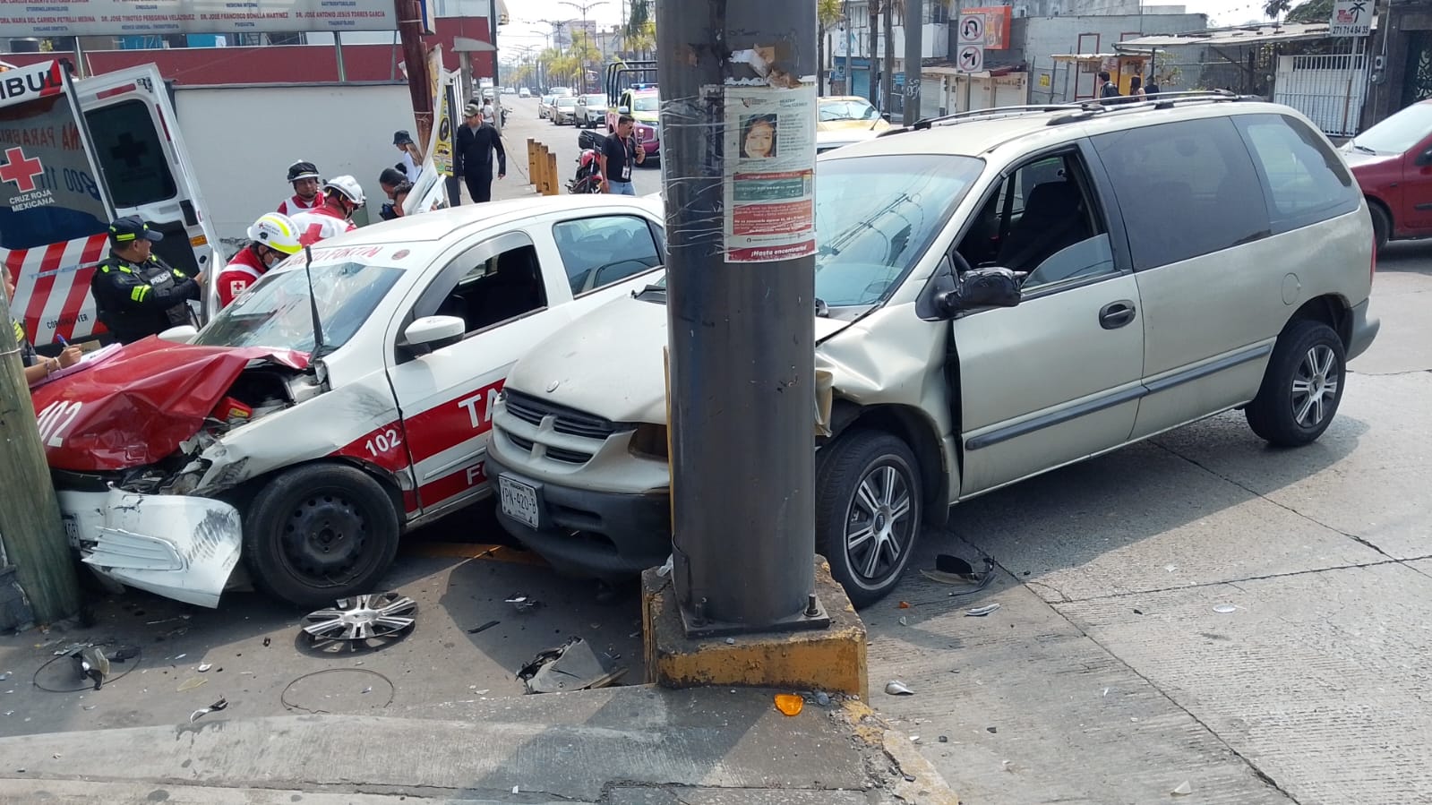 Pasajera lesionada en accidente de taxi en Córdoba