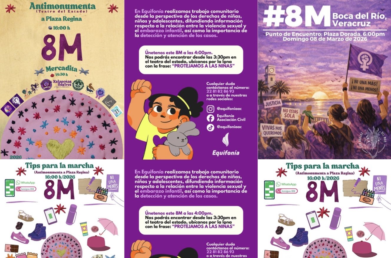 Marchas 8M en Veracruz: convocan movilizaciones en varias ciudades
