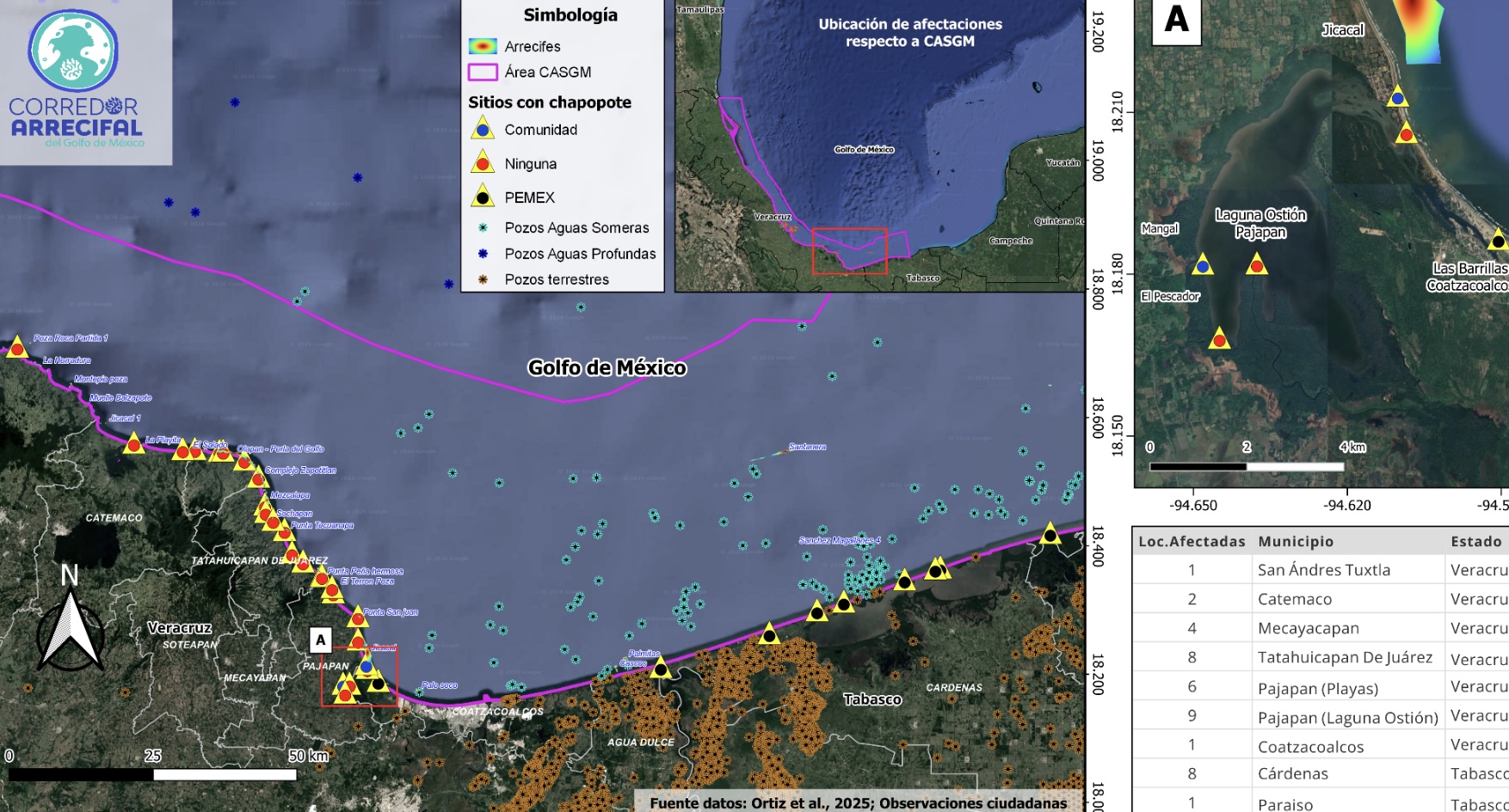 Derrame de petróleo: 39 comunidades afectadas en Veracruz y Tabasco