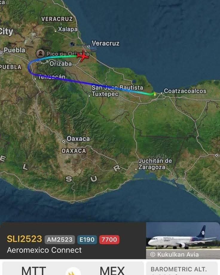 Declaran emergencia en vuelo Minatitlán–Ciudad de México