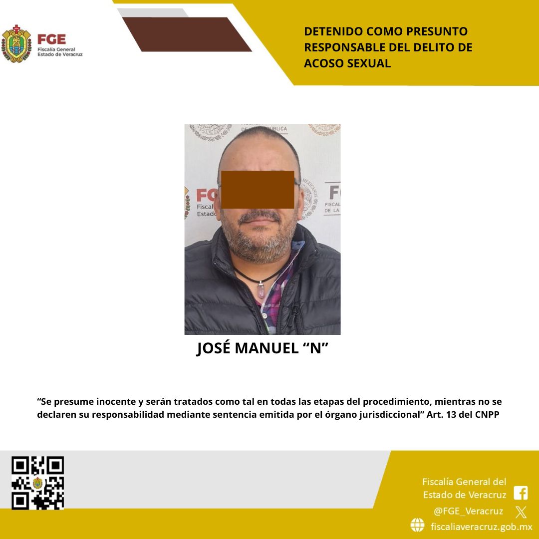 Detienen a hombre por presunto acoso sexual en Congreso de Veracruz