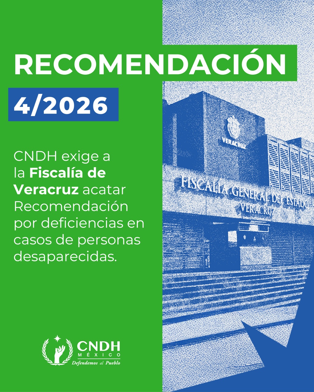 CNDH acredita violaciones en Veracruz por casos de desaparición
