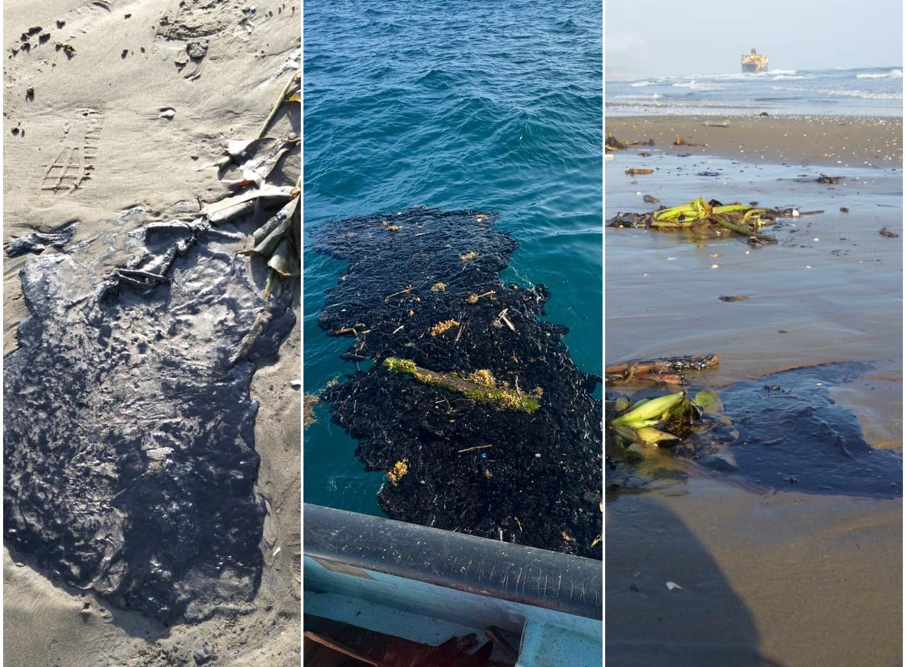 Sigue llegada de chapopote a playas de Alvarado; pesca detenida