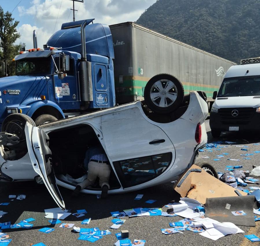 Choques en autopista Orizaba–Puebla dejan tráfico y lesionado