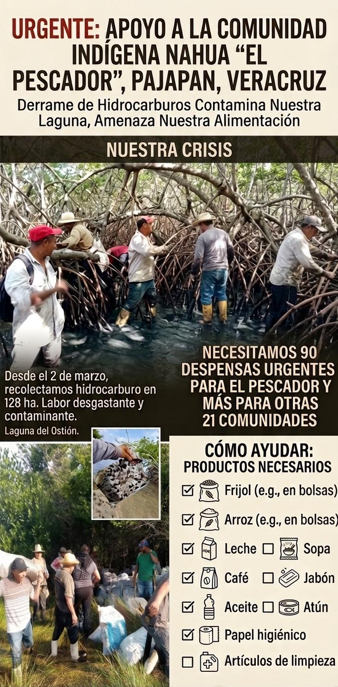 Organizan red de apoyo a comunidades afectadas por derrame de petróleo