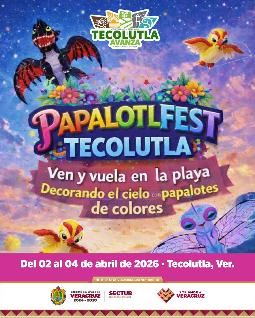 Invitan a PapalotlFest 2026 en Tecolutla esta semana